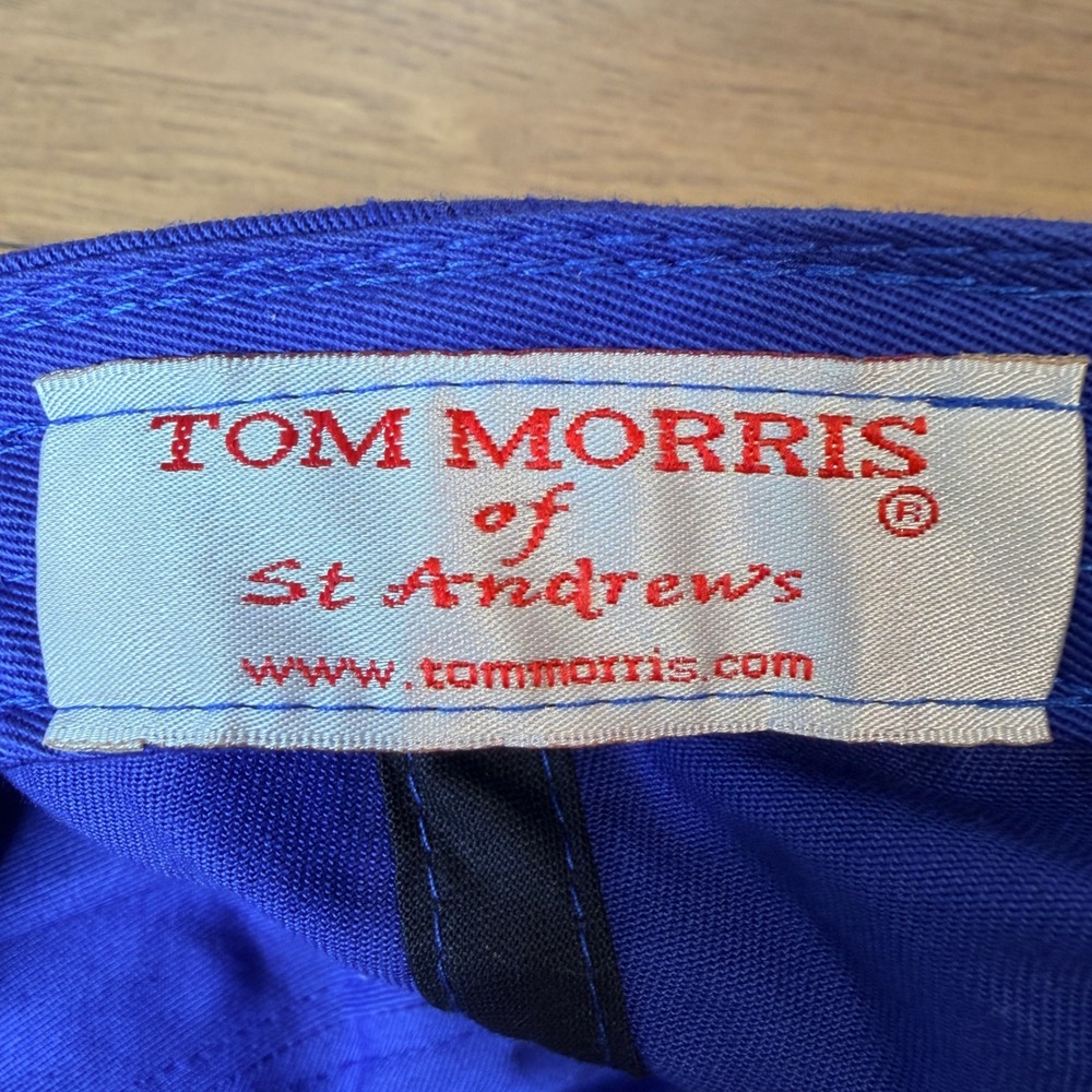 Tom Morris St Andrews Old Course Golf Hat Blue Adjustable Strapback Cap Scotland - Picture 3 of 8